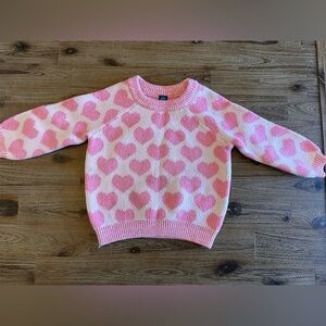 Old Navy Pink Heart Sweater for toddler girls. 18-24 months